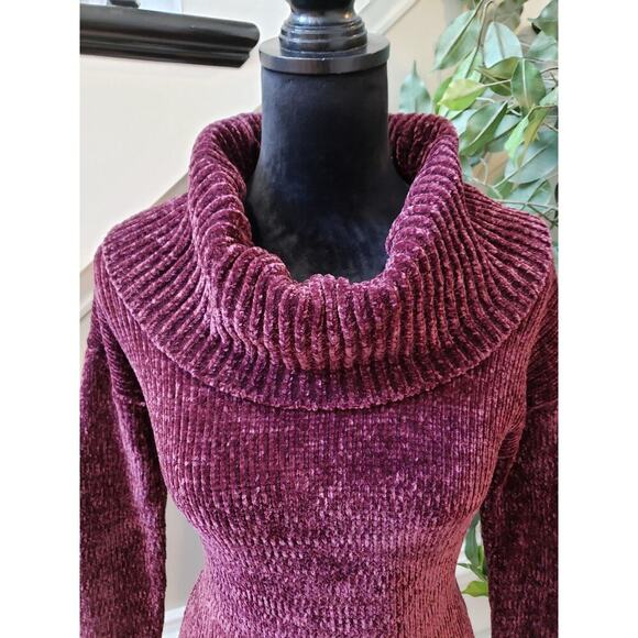 Michael Kors Sweater Womens XS Purple Polyester Knit Funnel Neck Super Soft - Picture 10 of 11